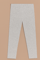 (Ages 7-9)White Cotton Jersey Tights – Black Polka Dot Print